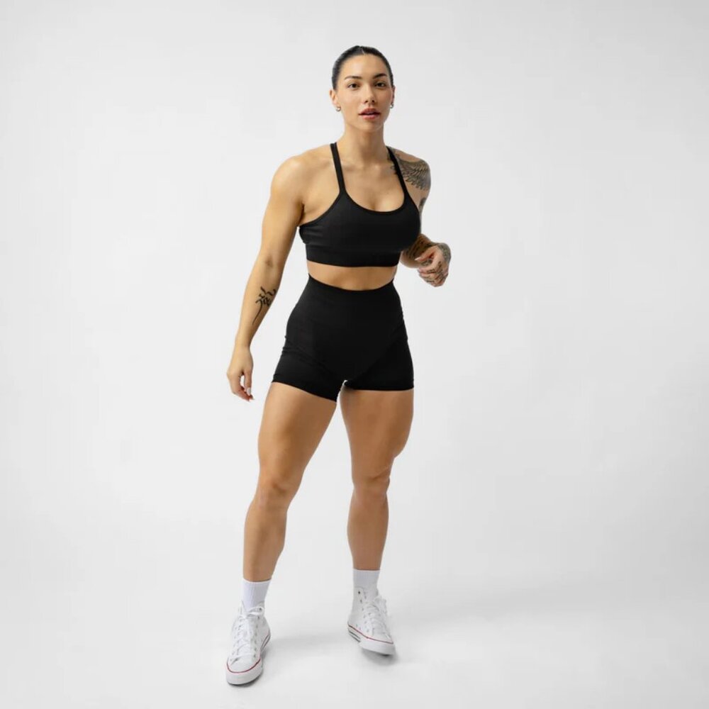 Women's High-Waist Athletic Shorts - Black